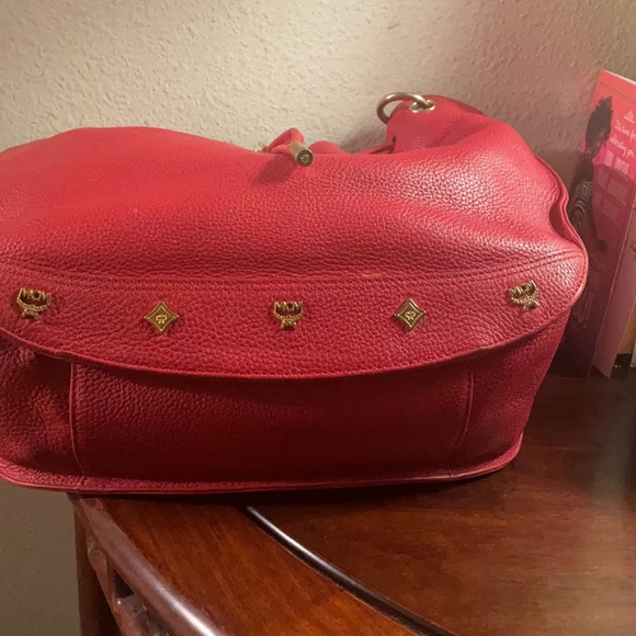 MCM Red Leather Shoulder Bag - Picture 3 of 14